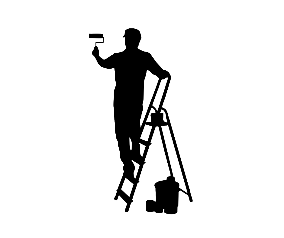 Maler auf Leiter rechts